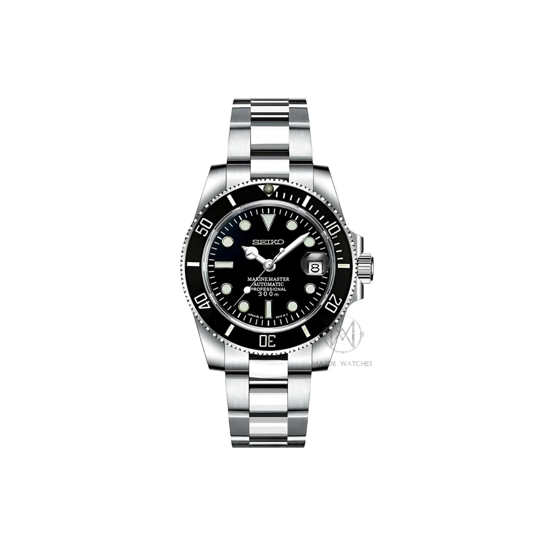 Seiko Mod Marinemaster Black
